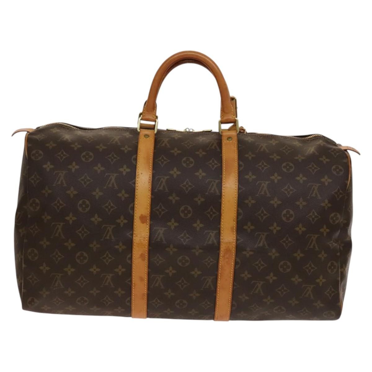 Louis Vuitton Keepall Bag Monogram Canvas, BROWN, CANVAS, Travel bag