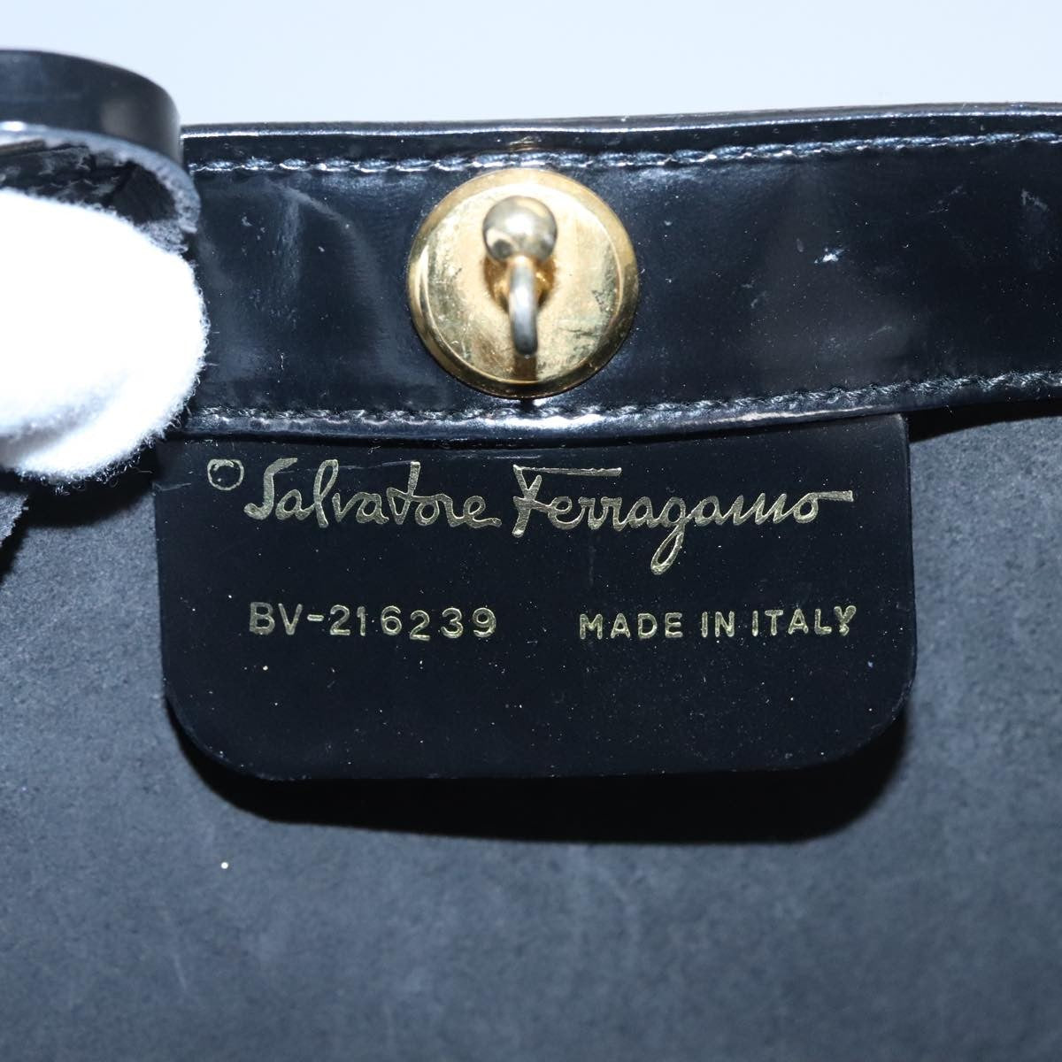 Salvatore Ferragamo Shopper Tote Patent Leather, BLACK, PATENT_LEATHER, Tote bag