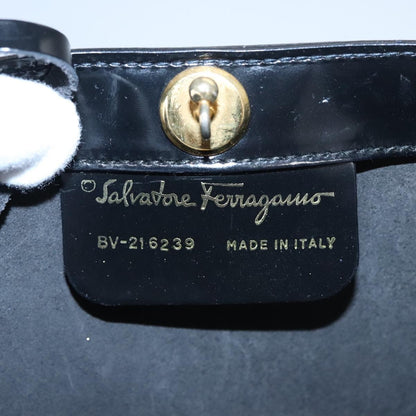 Salvatore Ferragamo Shopper Tote Patent Leather, BLACK, PATENT_LEATHER, Tote bag