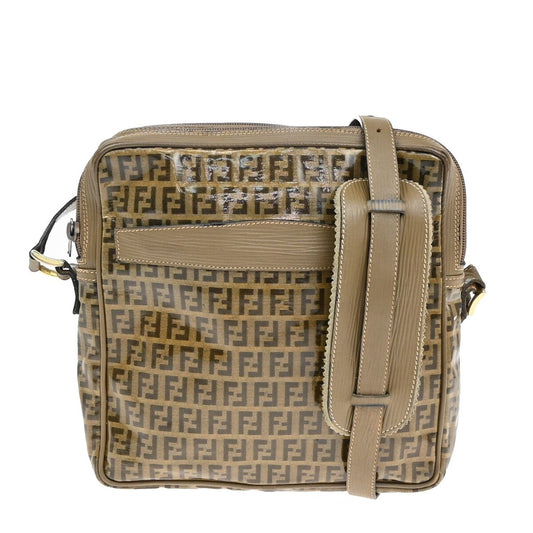 Fendi Camera Case Pattern Zucca, BROWN, CANVAS, Shoulder bag