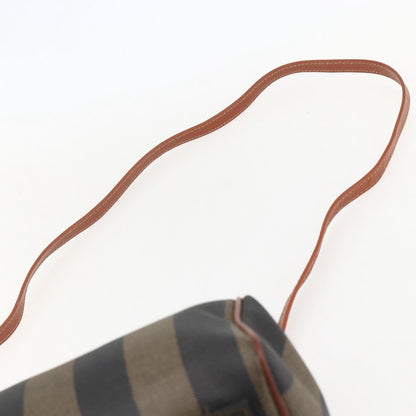 Fendi Vintage Pequin Convertible Boston Bag Coated Canvas, BLACK, PVC, Handbag