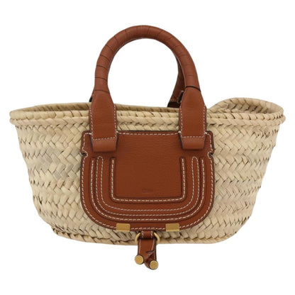 Chloe Marcie Tote RAFFIA, BEIGE, WOOD, Tote bag
