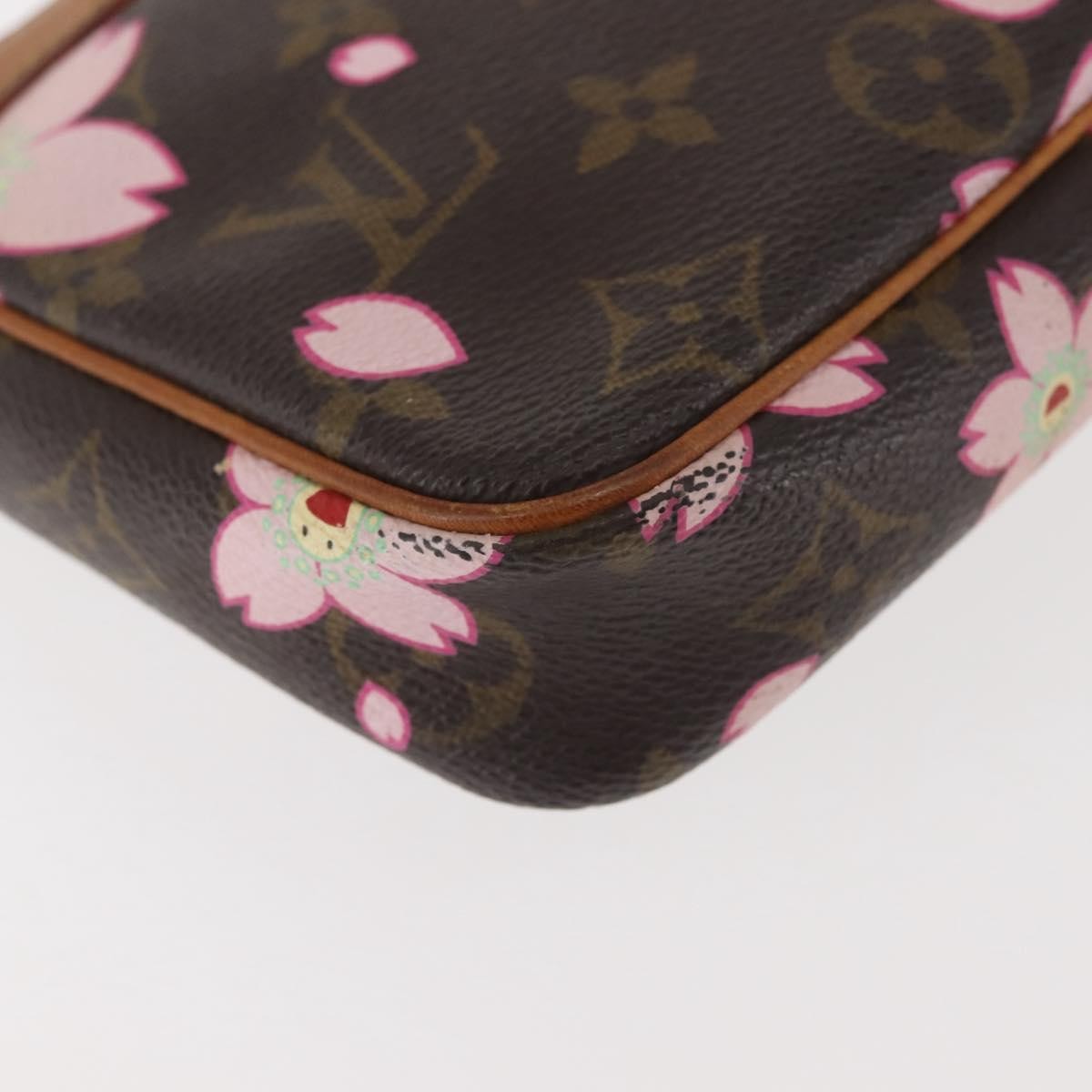 Louis Vuitton Pochette Accessoires Limited Edition Cherry Blossom Monogram, BROWN, CANVAS, Clutche & pouche