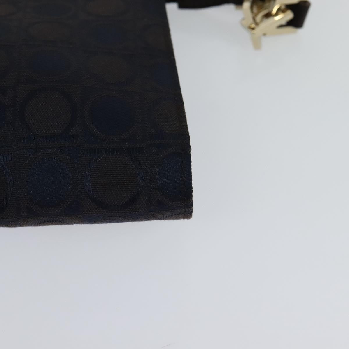 Salvatore Ferragamo Gancini handbag Canvas, NAVY, CANVAS, Handbag