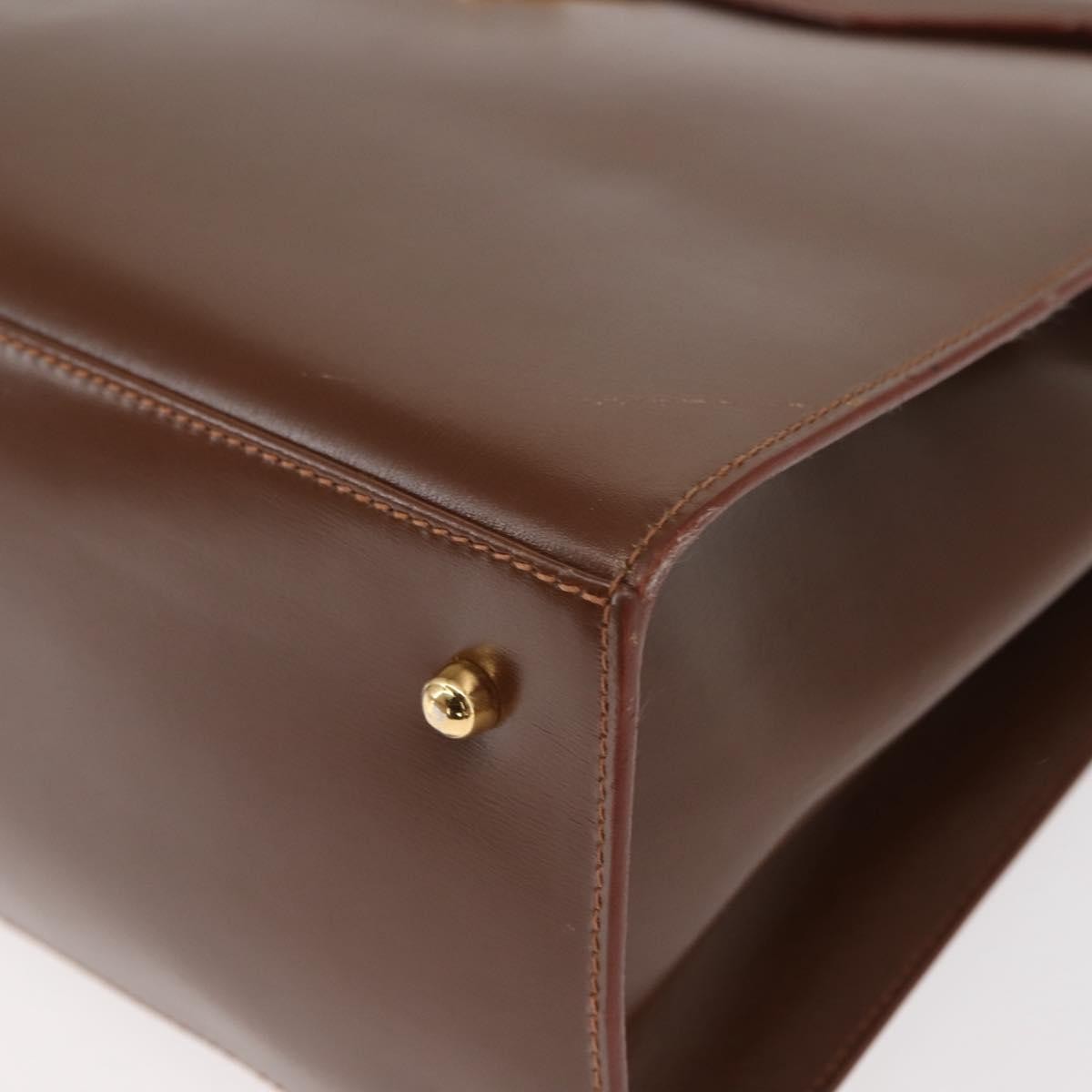 Gucci Vintage Lady Lock Top Handle Bag Leather, BROWN, LEATHER, Handbag