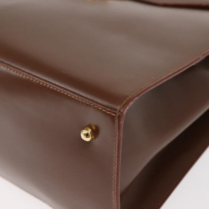 Gucci Vintage Lady Lock Top Handle Bag Leather, BROWN, LEATHER, Handbag