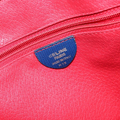 Celine Circle Logo Handbag Leather, BLUE, LEATHER, Handbag