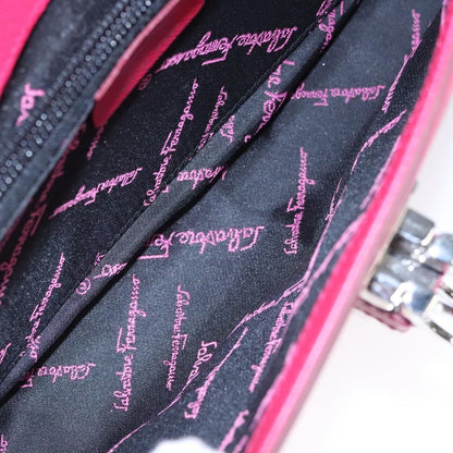 Salvatore Ferragamo Gancini Shoulder Bag Leather, PINK, LEATHER, Shoulder bag