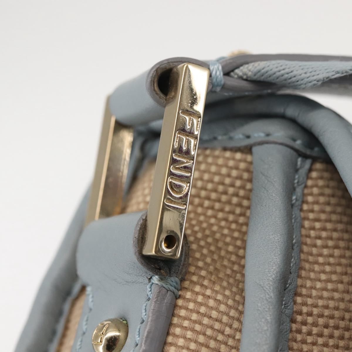 Fendi Logo Flap Shoulder Bag Canvas, BEIGE, CANVAS, Shoulder bag