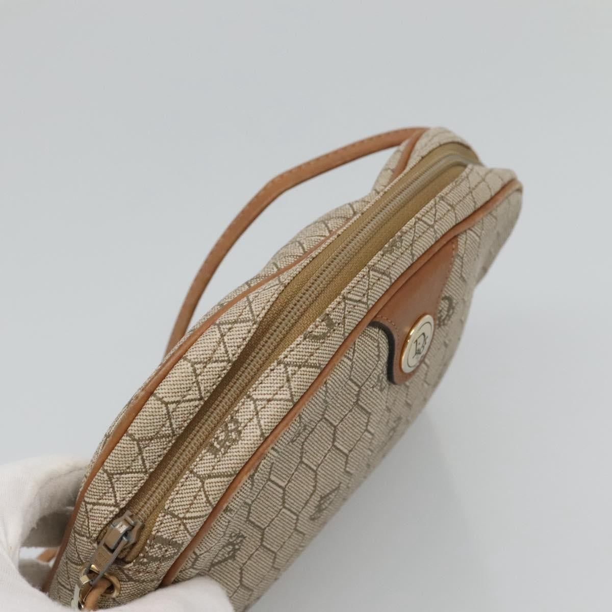 Christian Dior Vintage Honeycomb Shoulder Bag Canvas, BEIGE, CANVAS, Shoulder bag