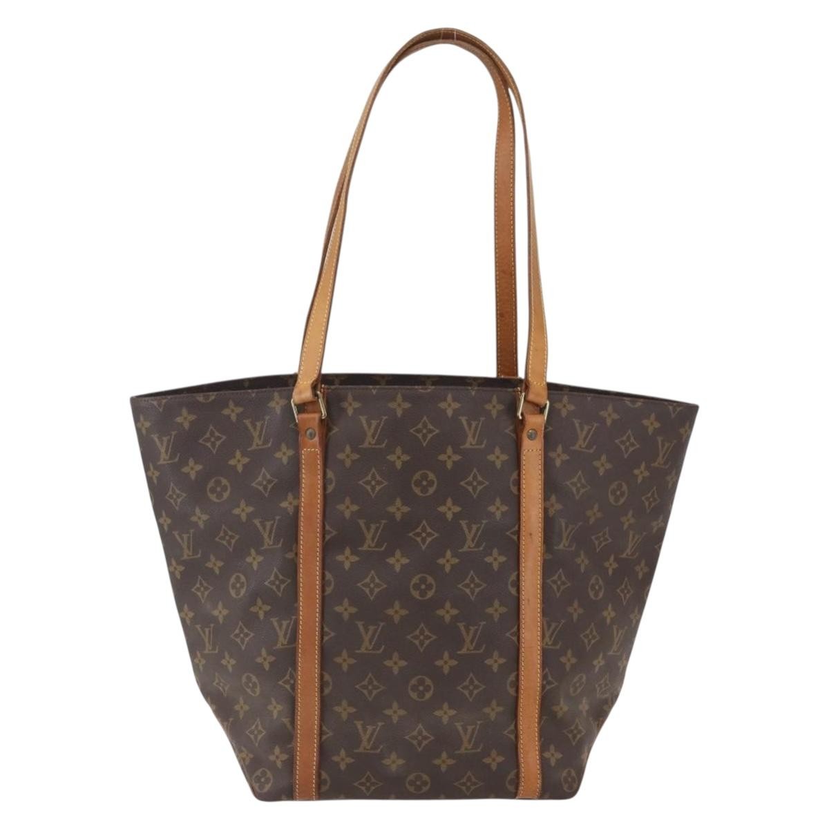 Louis Vuitton Shopping Sac Handbag Monogram Canvas, BROWN, CANVAS, Tote bag