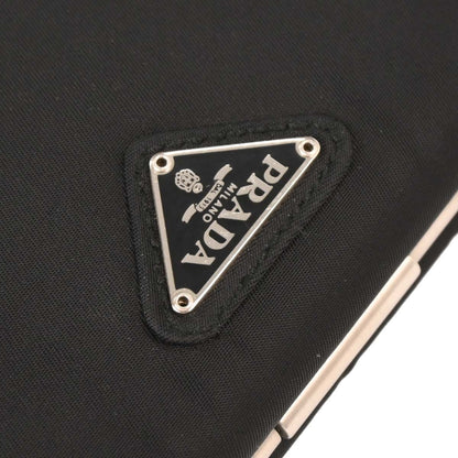 Prada Double Zip Crossbody Bag Tessuto, BLACK, NYLON, Shoulder bag