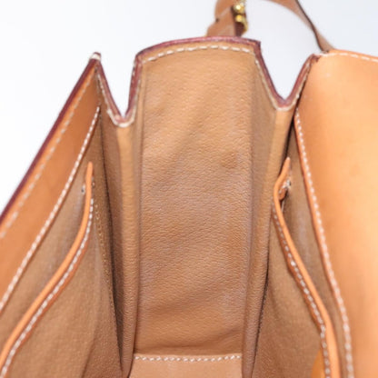 Celine Vintage Macadam Shoulder Bag Canvas and Leather, Beige, Canvas, Shoulder Bag