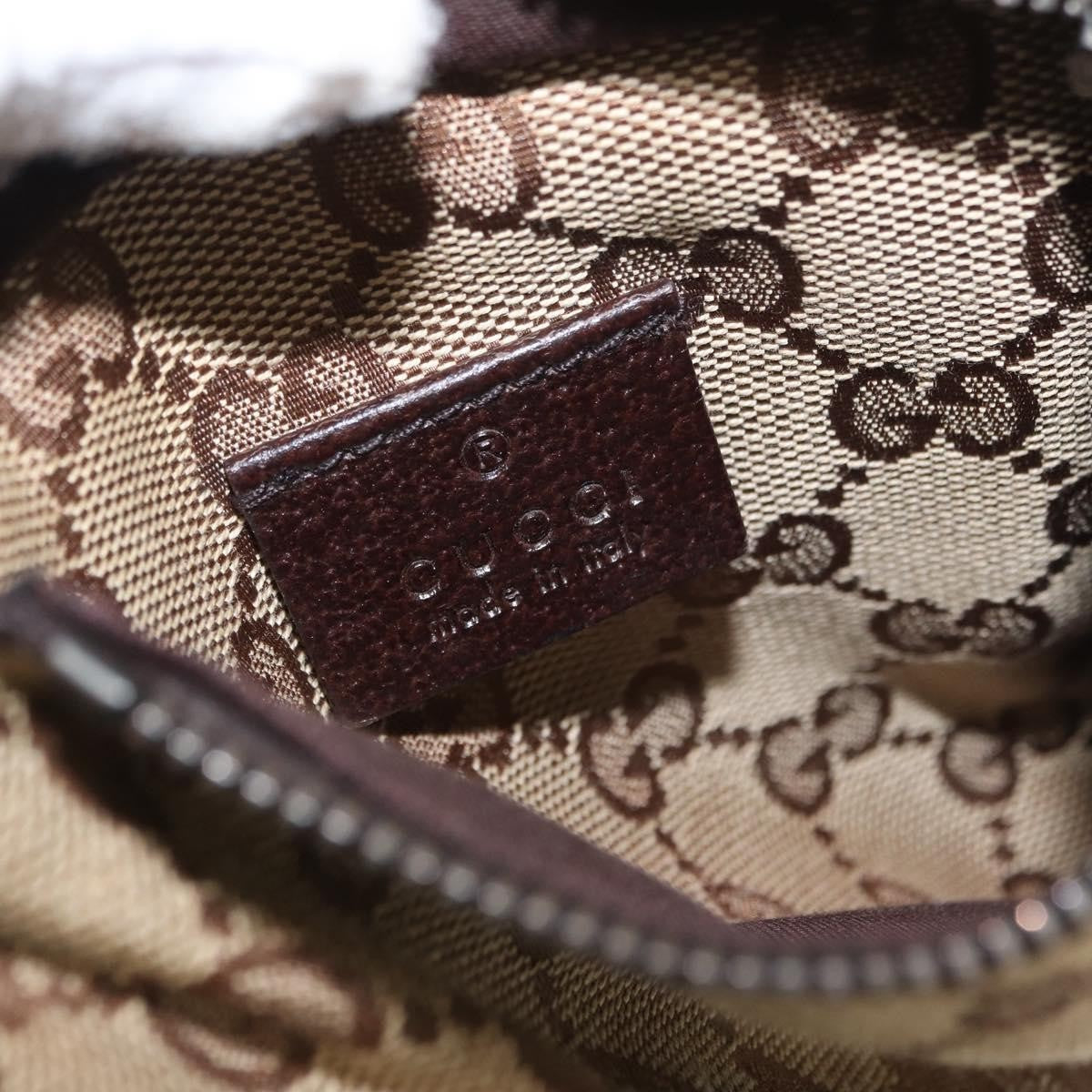 Gucci Vintage Double Belt Bag GG Canvas with Leather, BEIGE, CANVAS, Clutche & pouche