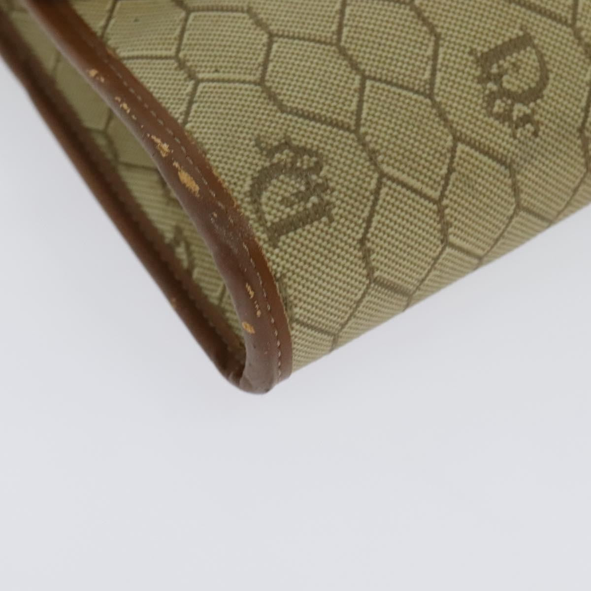 Christian Dior Vintage Honeycomb chain Canvas, BEIGE, CANVAS, Handbag