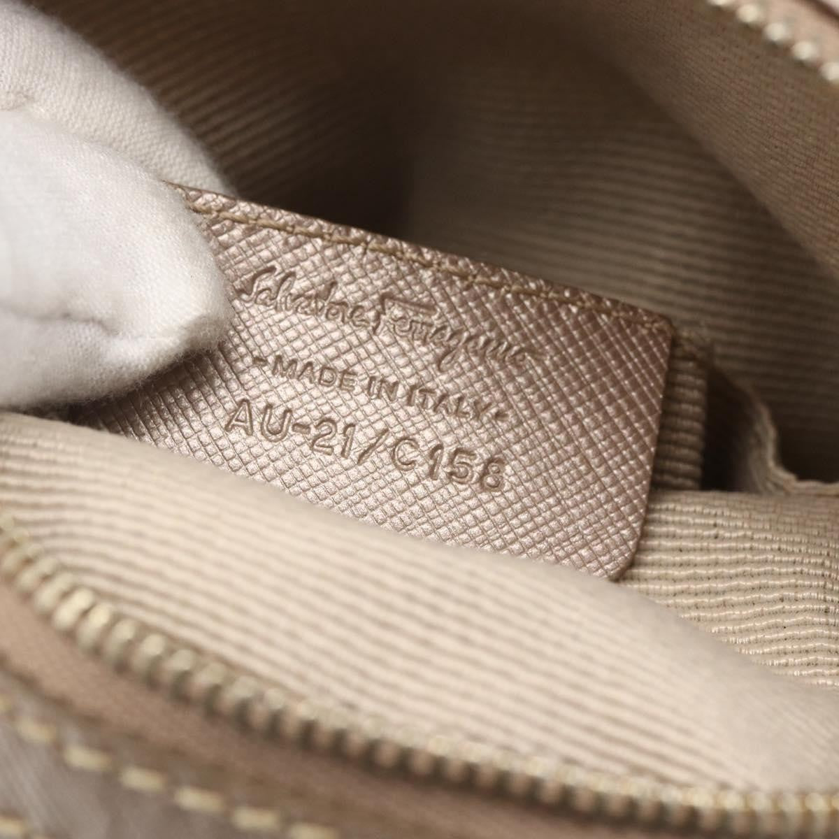 Salvatore Ferragamo Vala Shoulder Bag Nylon, BEIGE, NYLON, Shoulder bag