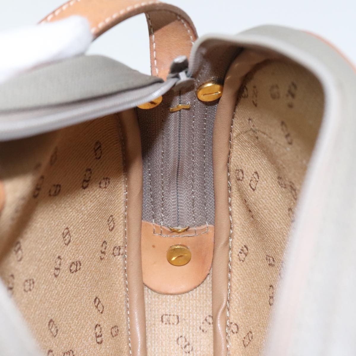 Christian Dior CD Shoulder bag Canvas and Leather, GRAY, CANVAS, Shoulder bag