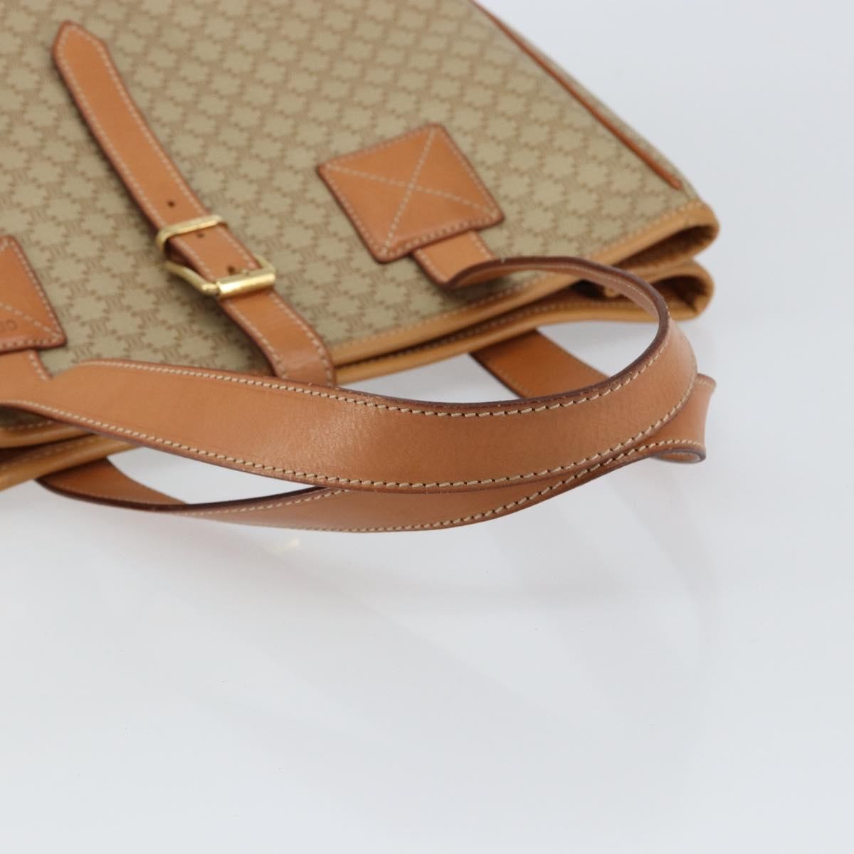 Celine Macadam Shoulder Bag PVC Leather, BEIGE, CANVAS, Shoulder bag