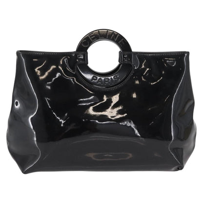 Celine Circle Logo Handbag Patent Leather, BLACK, PATENT_LEATHER, Handbag