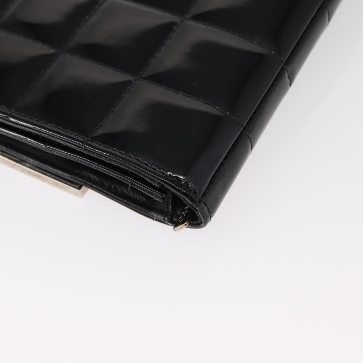 Chanel Chocolate Bar Chain Clutch Quilted Patent, BLACK, PATENT_LEATHER, Clutche & pouche