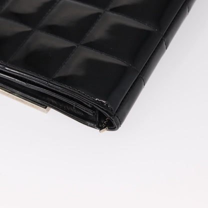 Chanel Chocolate Bar Chain Clutch Quilted Patent, BLACK, PATENT_LEATHER, Clutche & pouche