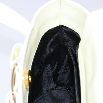 Salvatore Ferragamo Vara Bow Top Handle Bucket Bag Patent Leather, WHITE, PATENT_LEATHER, Handbag