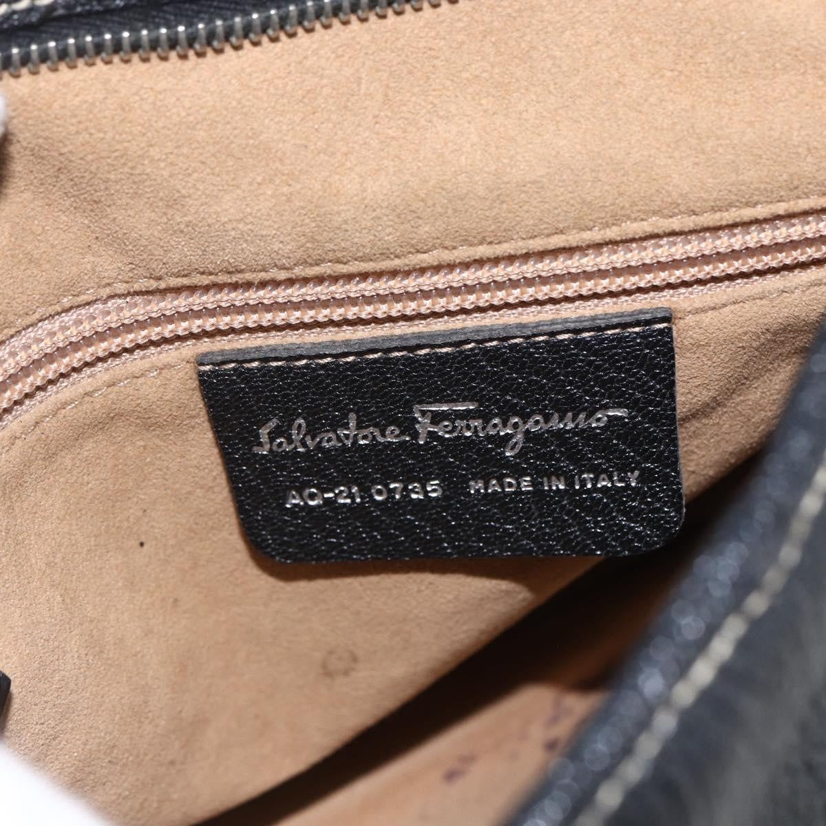 Salvatore Ferragamo Vintage Shoulder Bag Leather, BLACK, LEATHER, Shoulder bag