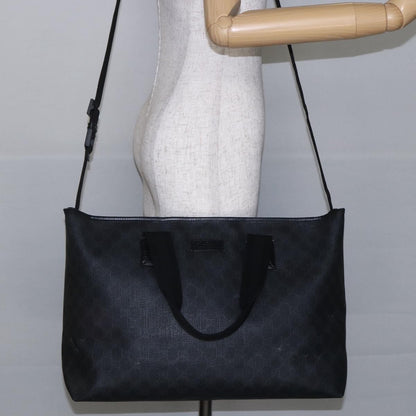 Gucci Convertible Zip Tote GG Canvas, BLACK, PVC, Tote bag