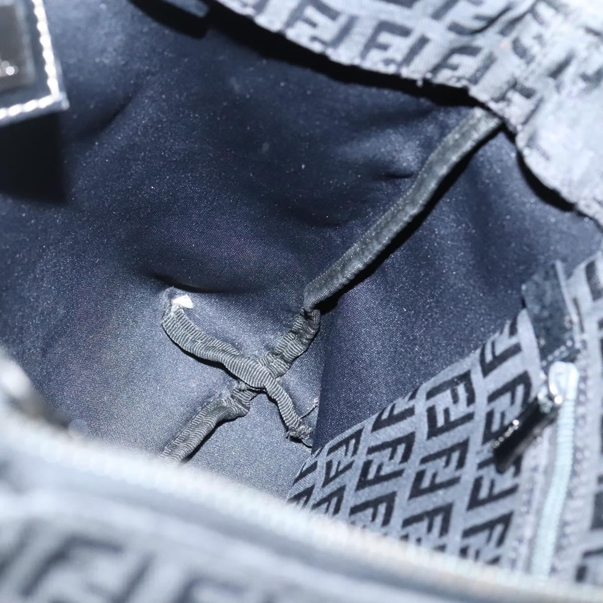 Fendi Roll Tote Zucchino Canvas, BLACK, CANVAS, Tote bag