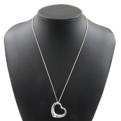 Tiffany & Co. Elsa Peretti Open Heart Pendant Necklace Sterling Silver, SILVER, SILVER, Necklace