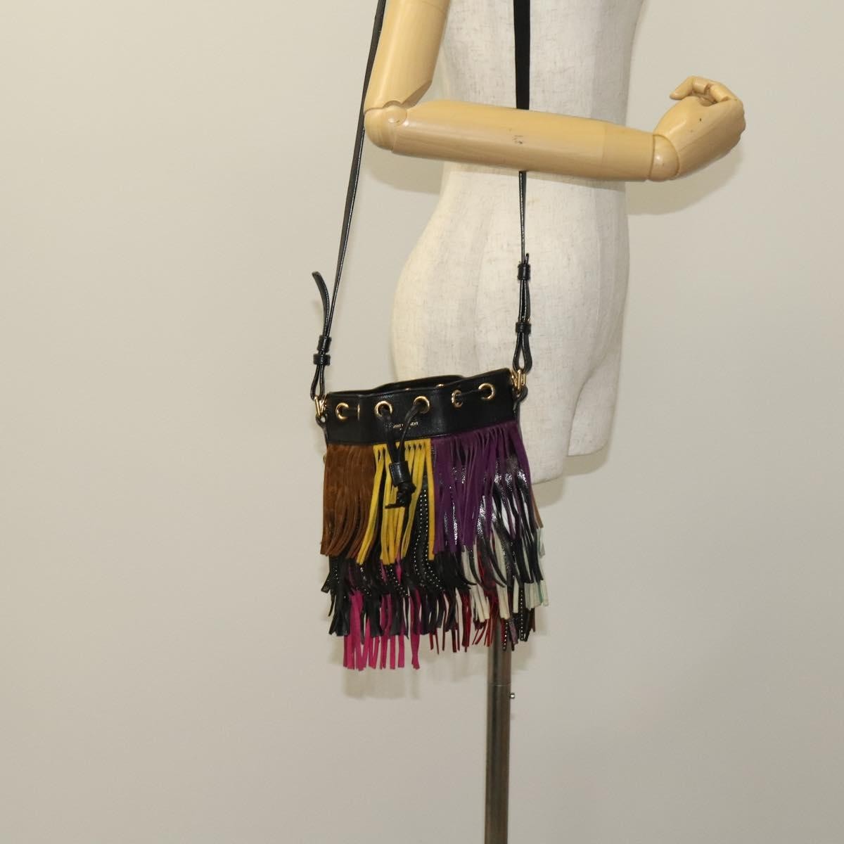 Saint Laurent Fringe Emmanuelle Bucket Bag Leather, MULTICOLOUR, LEATHER, Handbag