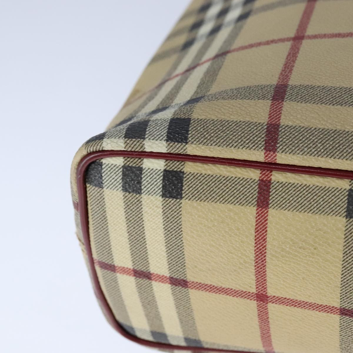 Burberry Top Handle Tote Haymarket Coated Canvas, BEIGE, PVC, Tote bag