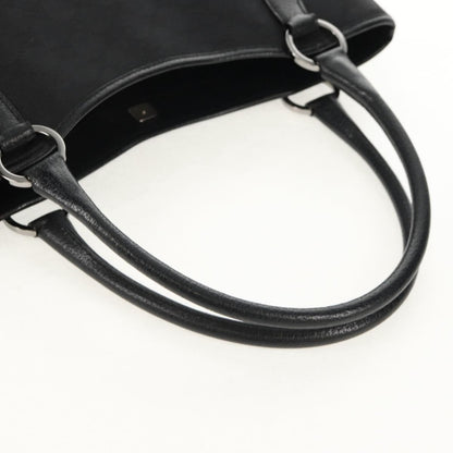 Gucci Vintage Ring Tote GG Canvas with Leather, BLACK, CANVAS, Handbag