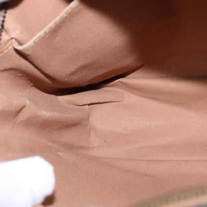 Celine Vintage Macadam Shoulder Bag Leather, BROWN, PVC,Leather,Canvas, Shoulder bag