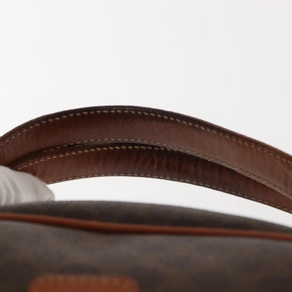 Celine Vintage Macadam Handbag Canvas and Leather, BROWN, CANVAS, Handbag