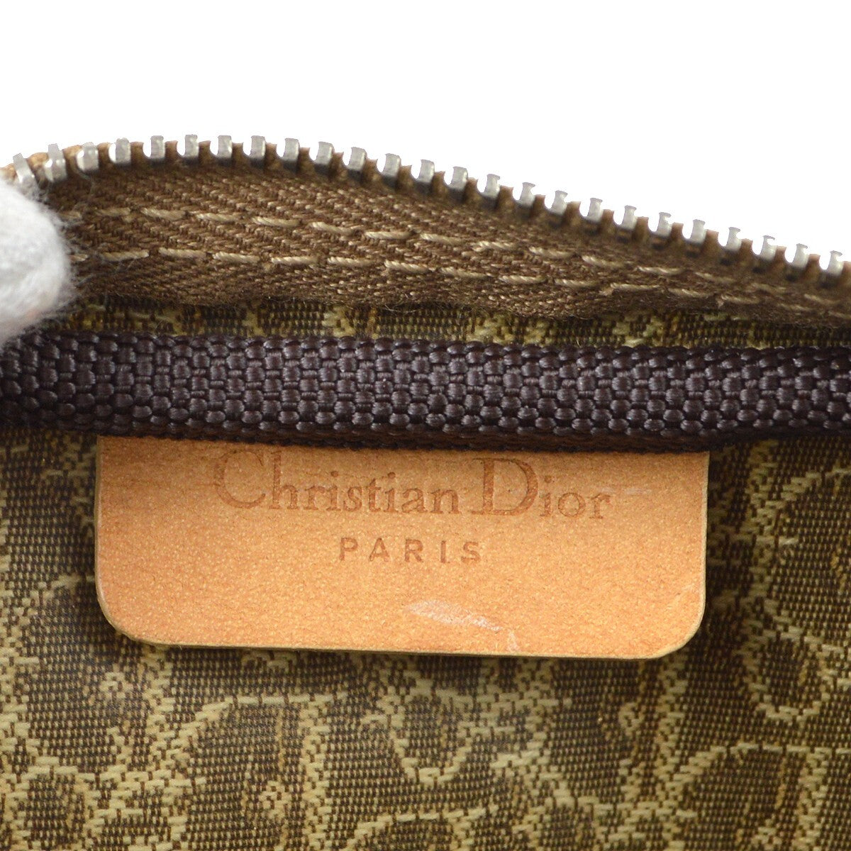 Christian Dior Vintage Trotter Pouch Canvas, BEIGE, CANVAS, Clutche & pouche