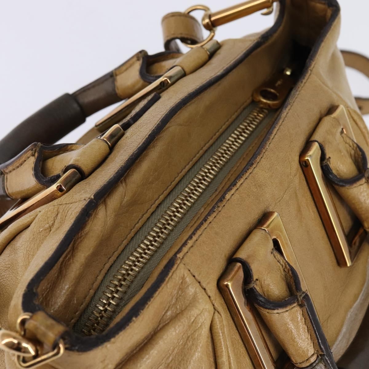 Chloe Ethel Handbag Leather, BEIGE, LEATHER, Handbag