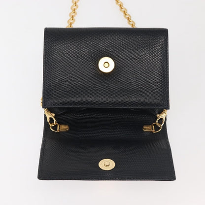 Salvatore Ferragamo Chain Flap Shoulder Bag Leather, BLACK, LEATHER, Shoulder bag