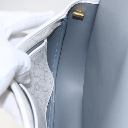 Christian Dior Vintage Honeycomb Flap Crossbody Bag Coated Canvas, WHITE, CANVAS, Shoulder bag