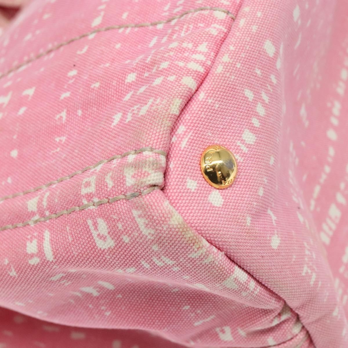 Prada Canapa Open Tote Canvas, PINK, CANVAS, Tote bag
