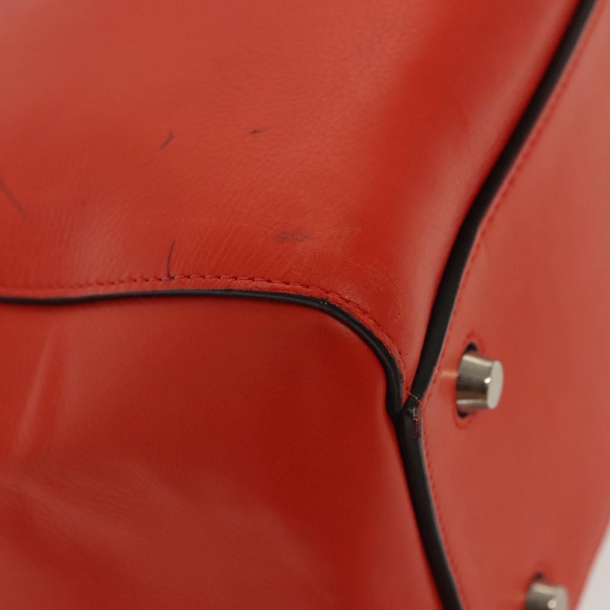 Celine Edge Bag Leather, ORANGE, LEATHER, Handbag