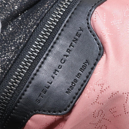 Stella McCartney Falabella Fold Over Bag Faux Suede, BLACK, SYNTHETIC, Crossbody bag