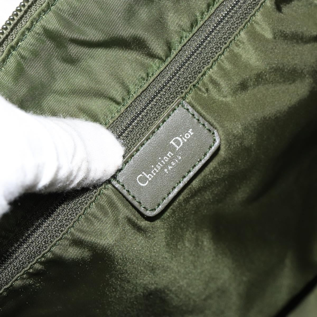 Christian Dior Vintage Trotter Shoulder Bag Canvas, GREEN, CANVAS, Shoulder bag