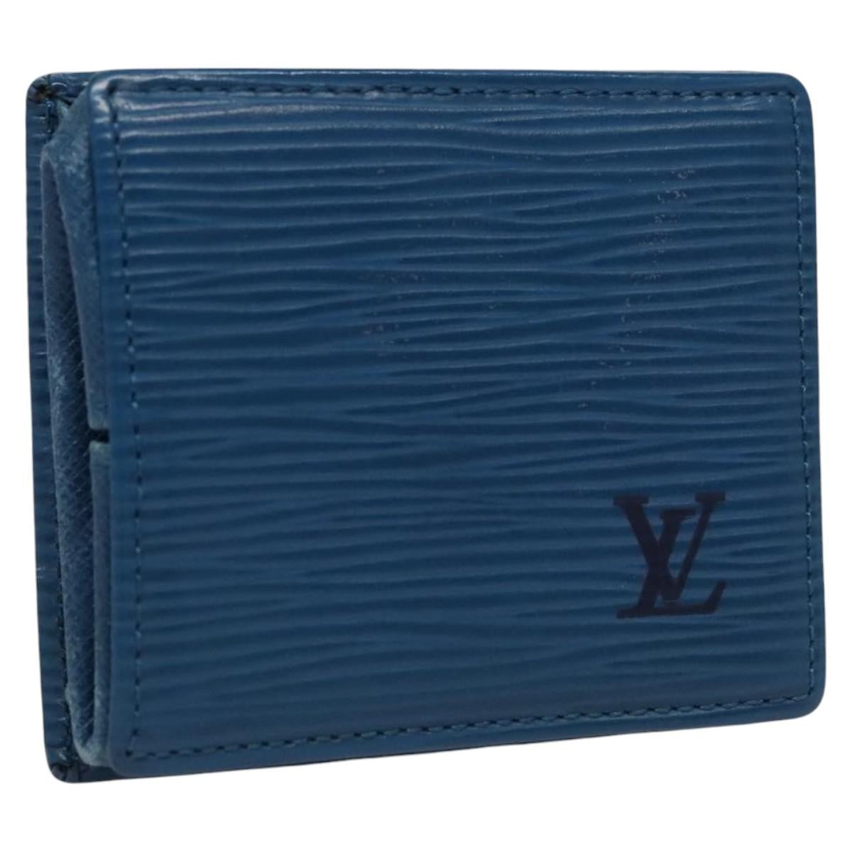 Louis Vuitton Porte Monnaie Boite Epi Leather, BLUE, LEATHER, Wallets