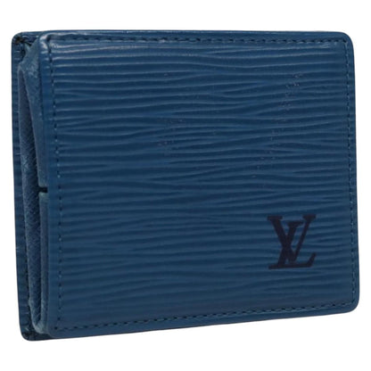 Louis Vuitton Porte Monnaie Boite Epi Leather, BLUE, LEATHER, Wallets