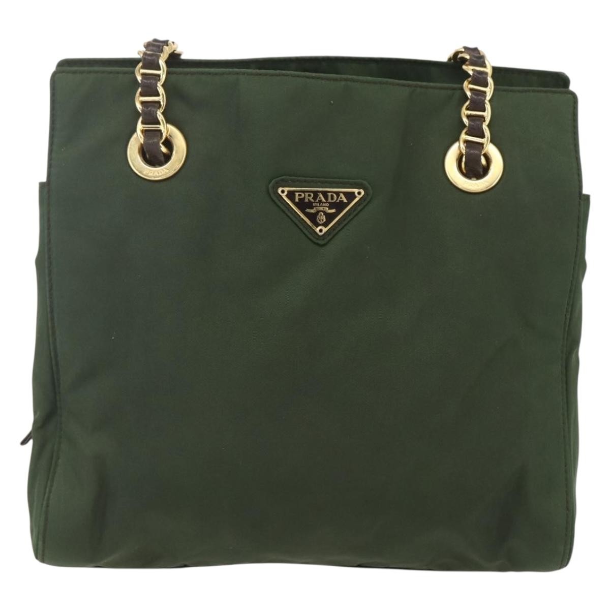 Prada Re-Edition 1995 Chain Tote Quilted Re-Nylon, GREEN, NYLON, Shoulder bag