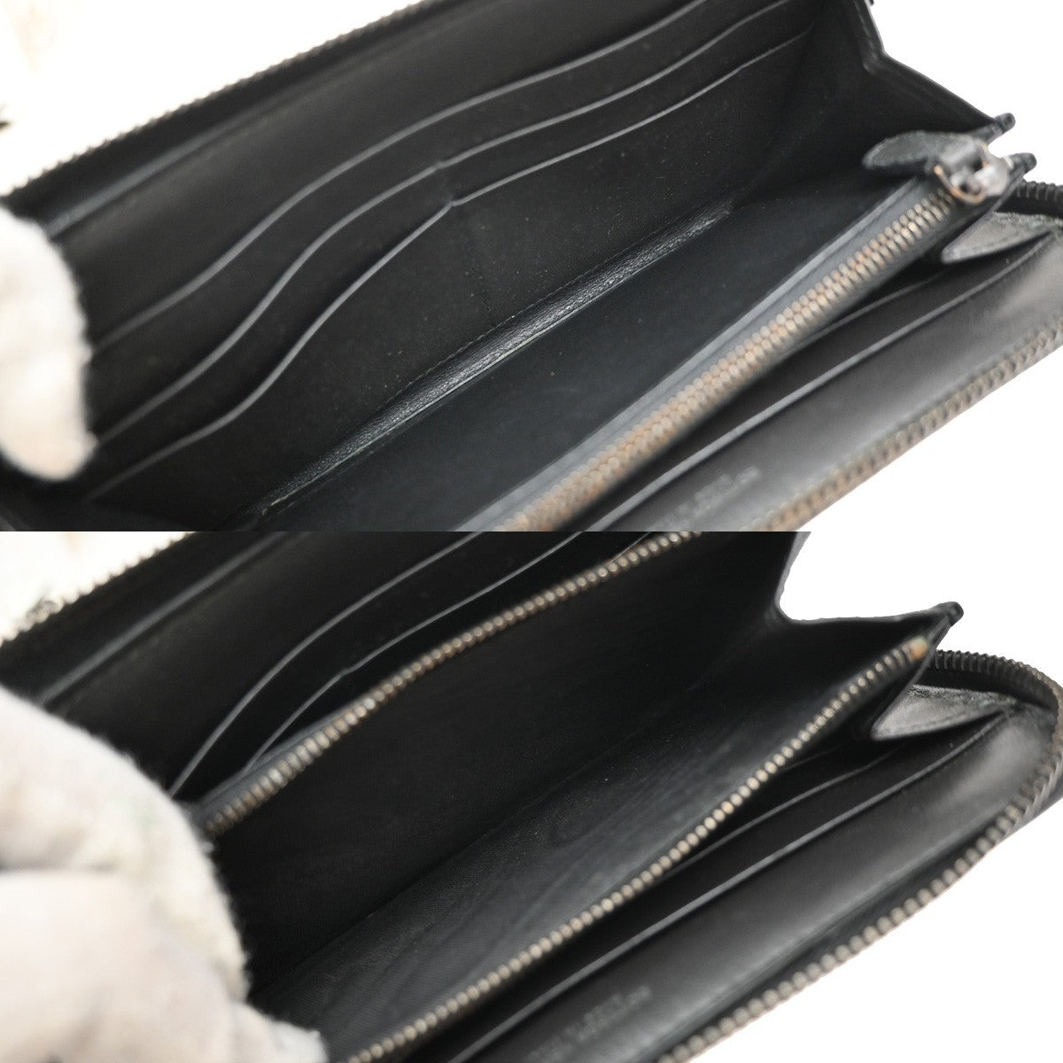 Bottega Veneta Intrecciato Long Zip  Wallet Leather, Black, Leather, Wallet