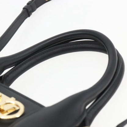 Salvatore Ferragamo Studio Satchel Leather, BLACK, LEATHER, Handbag