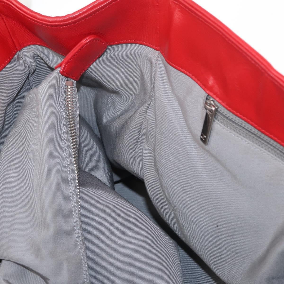 Chanel Cerf Executive Tote Leather, RED, LEATHER, Tote bag