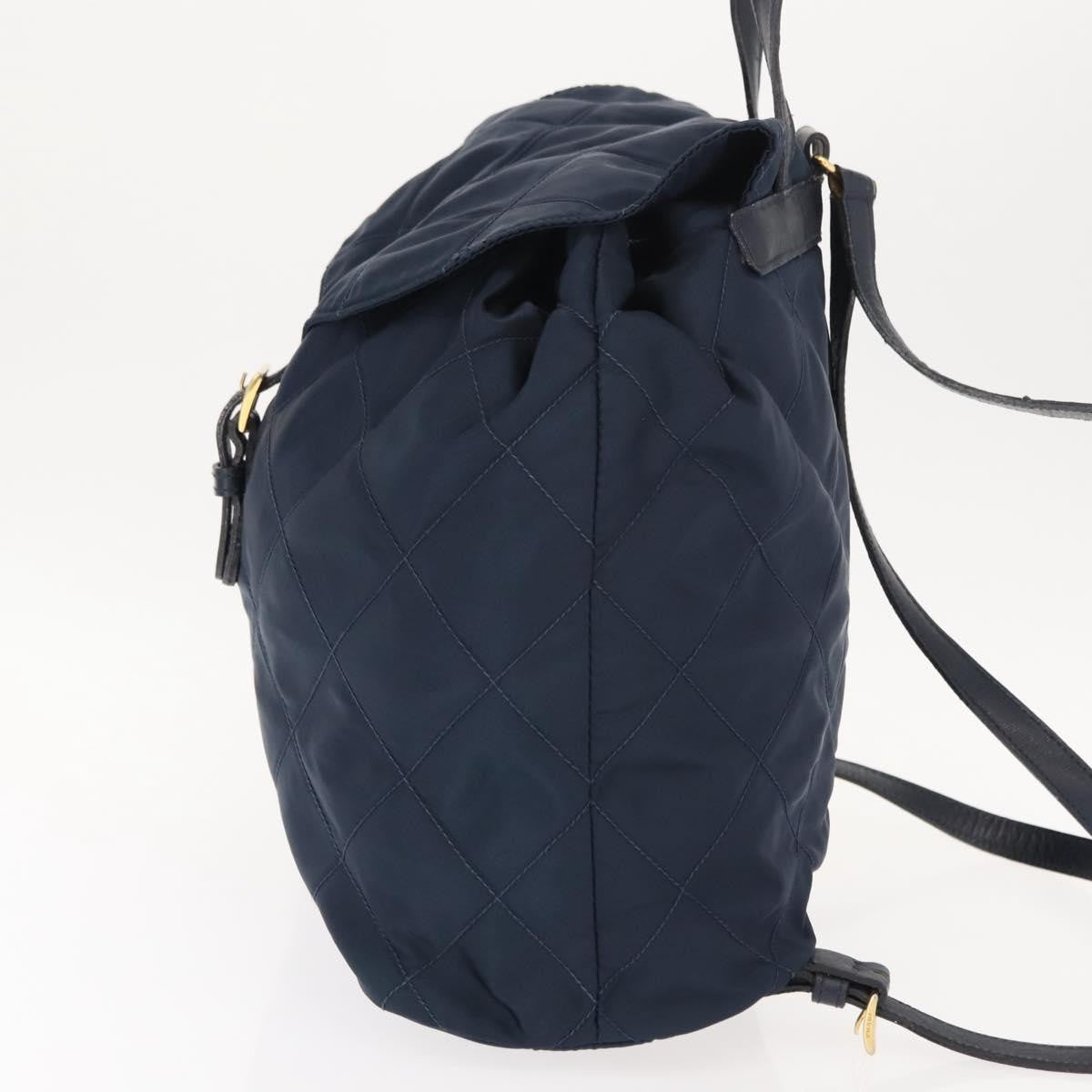 Prada Buckle Backpack Quilted Tessuto, NAVY, NYLON, Backpack